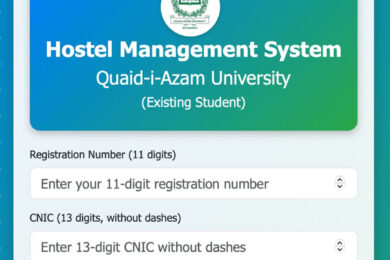 Quaid-i-Azam University has launched the Hostel Management System (HMS), an Online Hostel Admission Module integrated with the Online Admission & Fee System.
